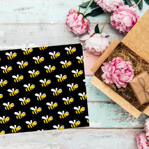 Papel De Seda Abejas felizes pretas fofas divertidas