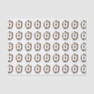 PAPEL DE SEDA ABELHA DE RAINHA BOTÂNICA MODERNA VINTAGE