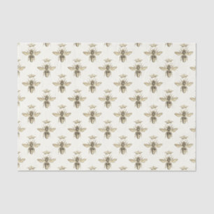 Papel De Seda Abelha Rainha-Padrão Vintage com Coroa Medieval