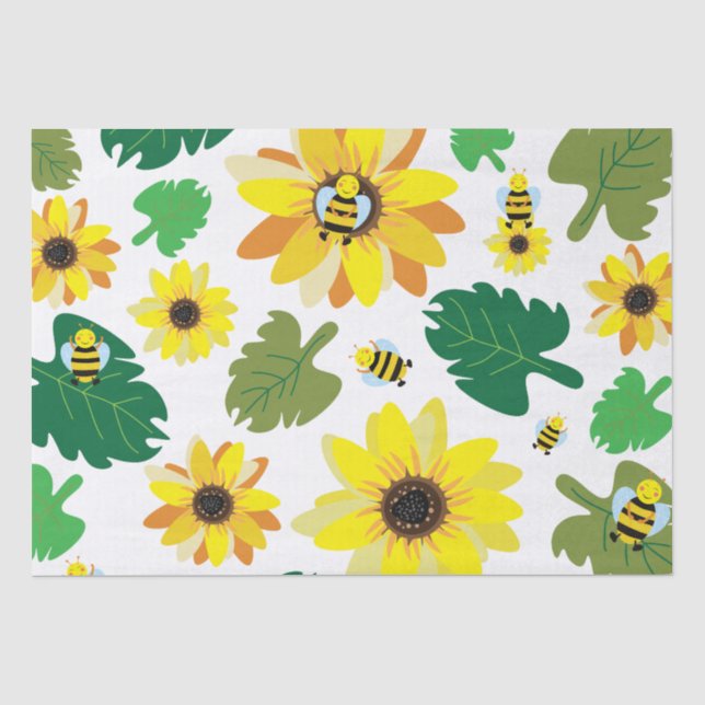 Papel De Seda Abelhas de girassol-cegas (Frente )