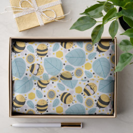 Papel De Seda Abelhas de mel e flores solares