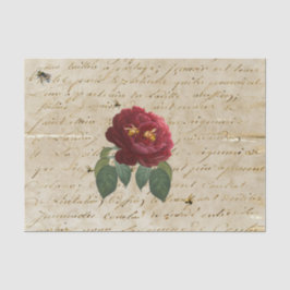 Papel De Seda Abelhas de Rosa vermelha