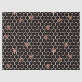 Papel De Seda Abelhas Douradas de Rosa na página de dissociação 