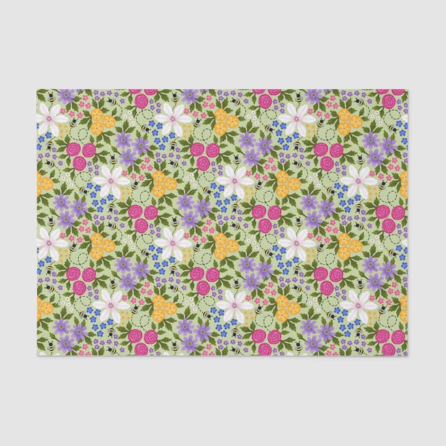 Papel De Seda Abelhas e Buttercups (Frente )