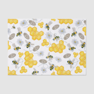 Papel De Seda Abelhas, flores e mel