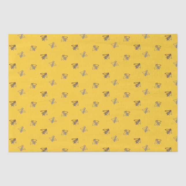 Papel De Seda Abelhas Francesas Cheery em amarelo Provençal (Frente )