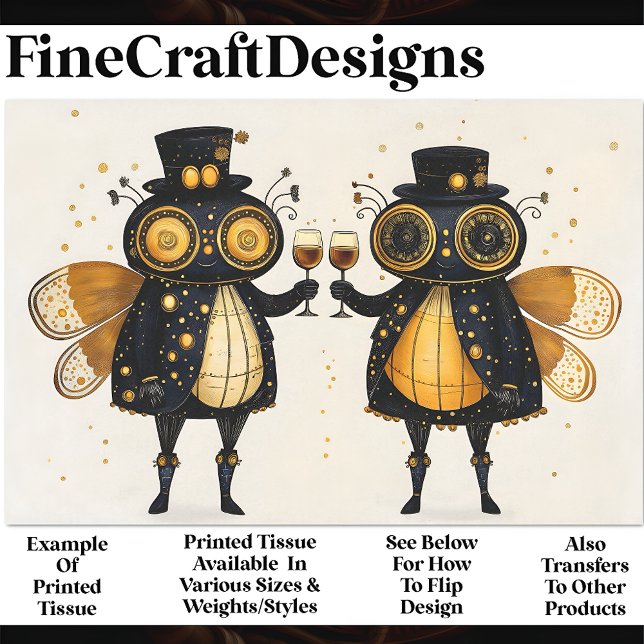 Papel De Seda Abelhas Vapor Brincando Com Vinho AM8 (Criador carregado)