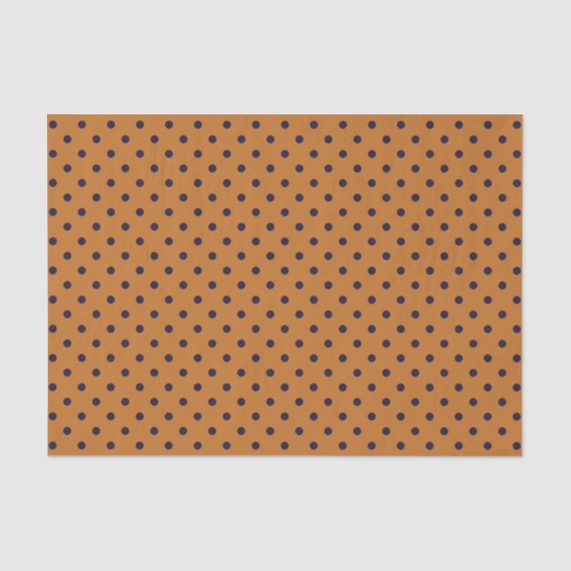Papel de Seda Abóbora + Bolinhas Roxas (Grande) (Frente )