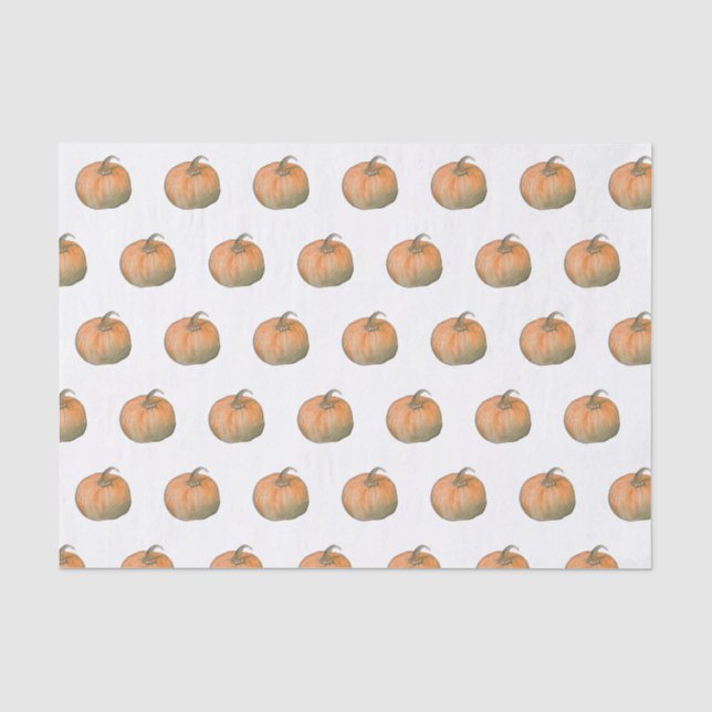 Papel De Seda Abóbora De Aquarela (Frente )
