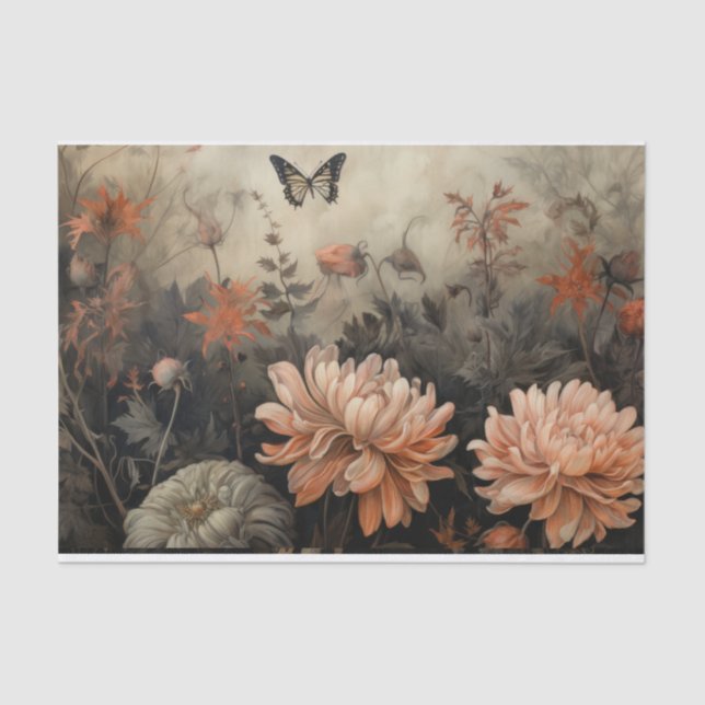 Papel De Seda Abóbora de Halloween de Outono com Decoupage de Fl (Frente )