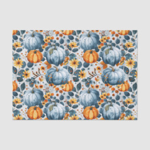 Papel De Seda Abóbora de outono e Flores caem na janela de disso