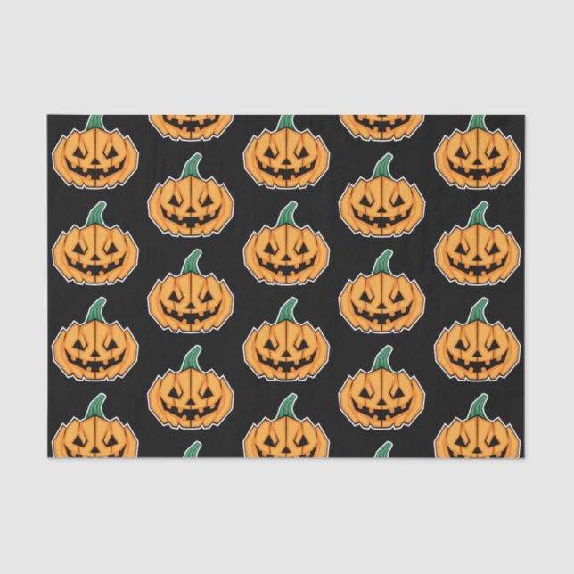 Papel De Seda Abóbora Halloween (Estilo Angular) (Frente )