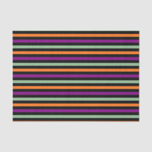 Papel De Seda Abóbora, Roxo, Verde e Negro Horiz. Listras