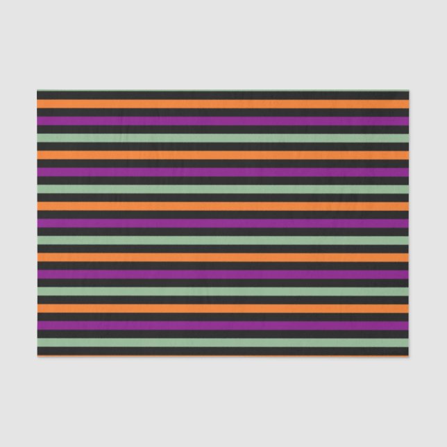 Papel De Seda Abóbora, Roxo, Verde e Negro Horiz. Listras (Frente )