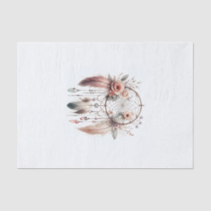Papel De Seda Aborborizador de Sonhos Pena Cristal Floral Boho