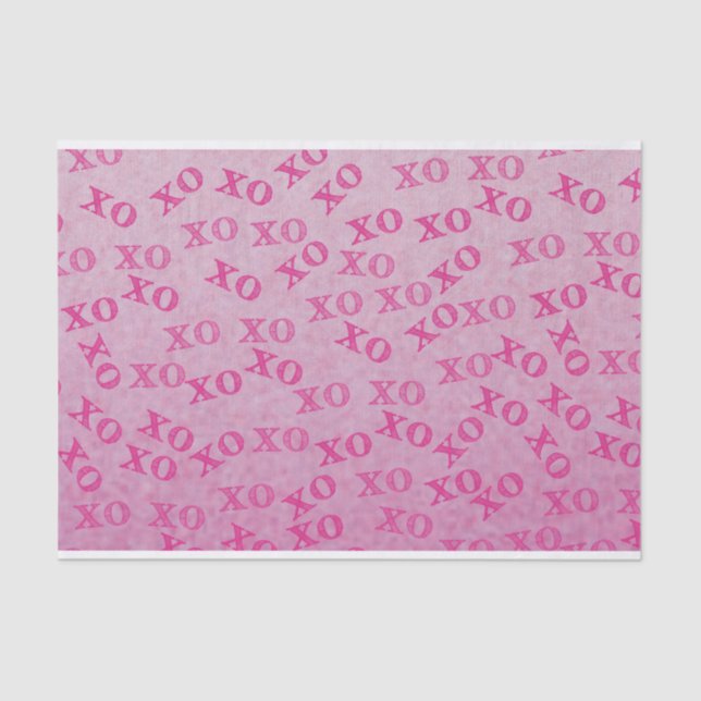 Papel De Seda Abraços E Beijos XO XO Rosa (Frente )