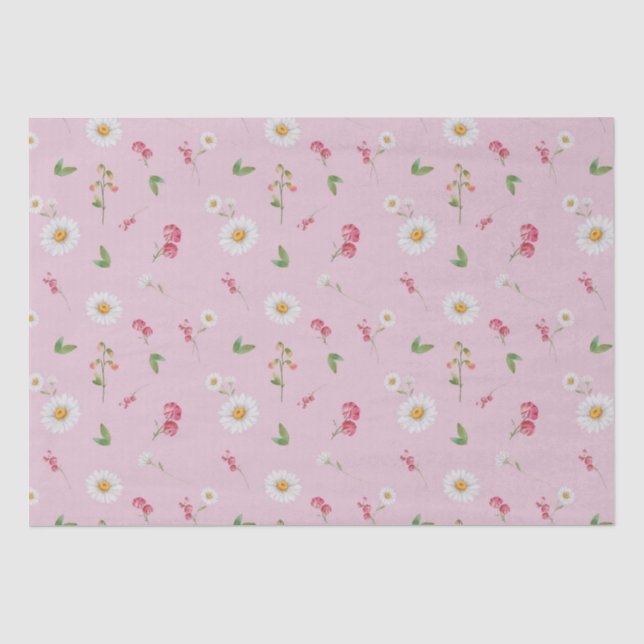 Papel De Seda Abril Mês de Nascimento Flores Daisy Sweet Pea (Frente )