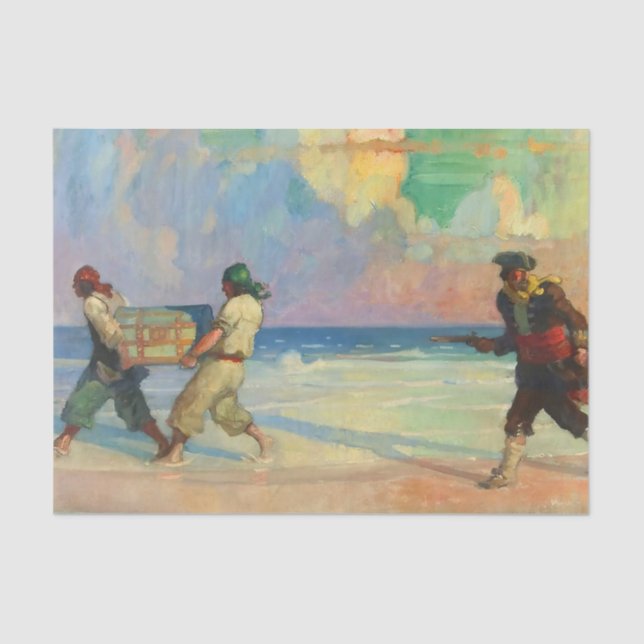 Papel De Seda "Absconding With The Treasure", por NC Wyeth (Frente )