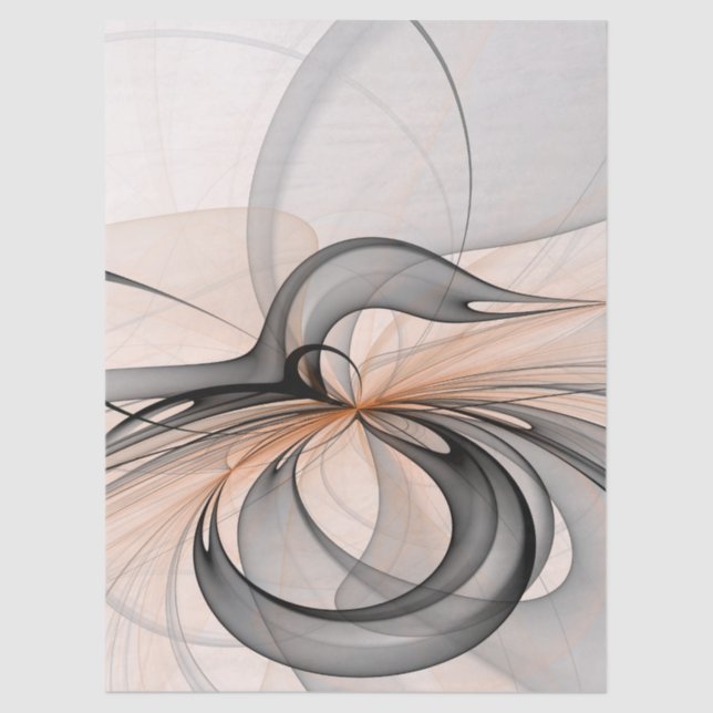 Papel De Seda Abstract Anthracite Gray Sienna Modern Fractal Art (Frente )