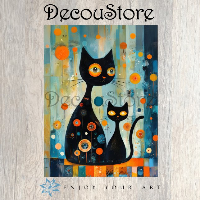 Papel De Seda Abstract Black Cats Decoupage (Criador carregado)