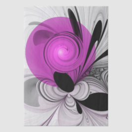 Papel De Seda Abstract Black Gray With Magenta Fractal Art