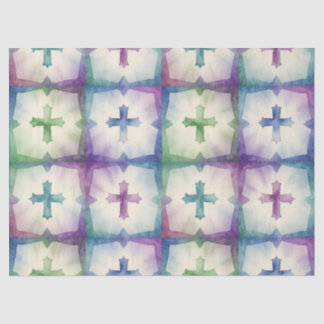Papel De Seda Abstract Cross pattern pretty watercolor faith