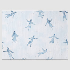 Papel De Seda Abstract Floating Silhouettes Pattern