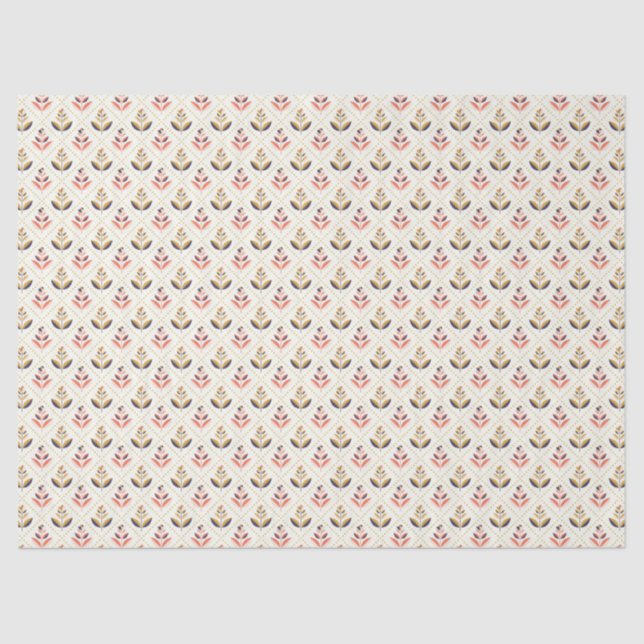 Papel De Seda Abstract floral pattern with alternating designs (Frente )
