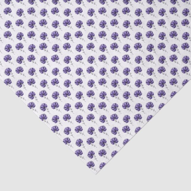 Papel De Seda Abstract Purple Flower Doodle Art Style (Detalhes)