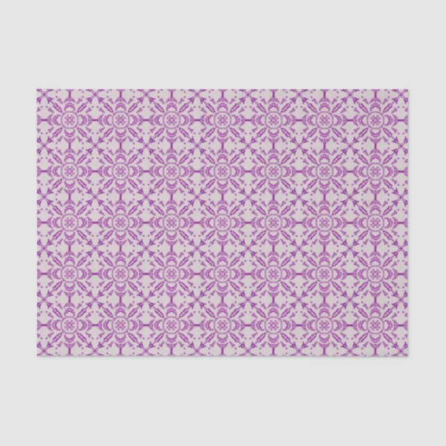 Papel De Seda Abstract Purple Orchid Flower Design Pattern Art (Frente )