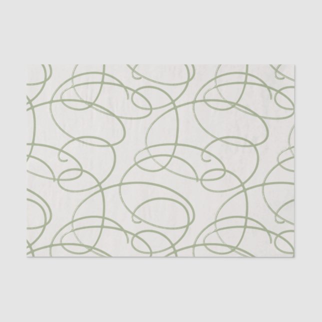 Papel De Seda Abstract Swirling Vine | Elegant Line Art Cream (Frente )