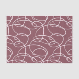 Papel De Seda Abstract Swirling Vine | Elegant Line Art Mauve