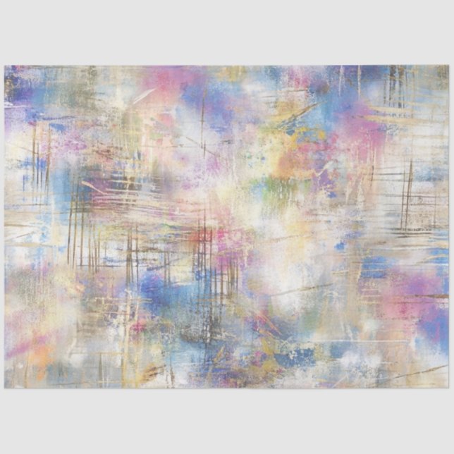 Papel De Seda Abstrato azul Cor-de-rosa Design amarelo púrpura (Frente )