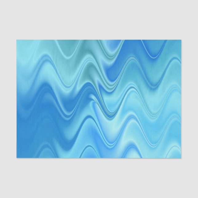 Papel De Seda Abstrato Azul ondulado (Frente )