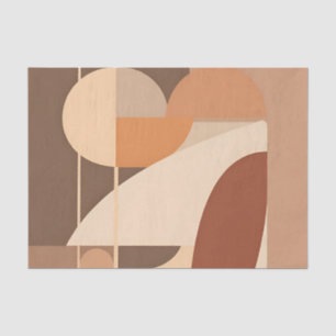Papel De Seda Abstrato Boho Geométrico Terracota Moderno
