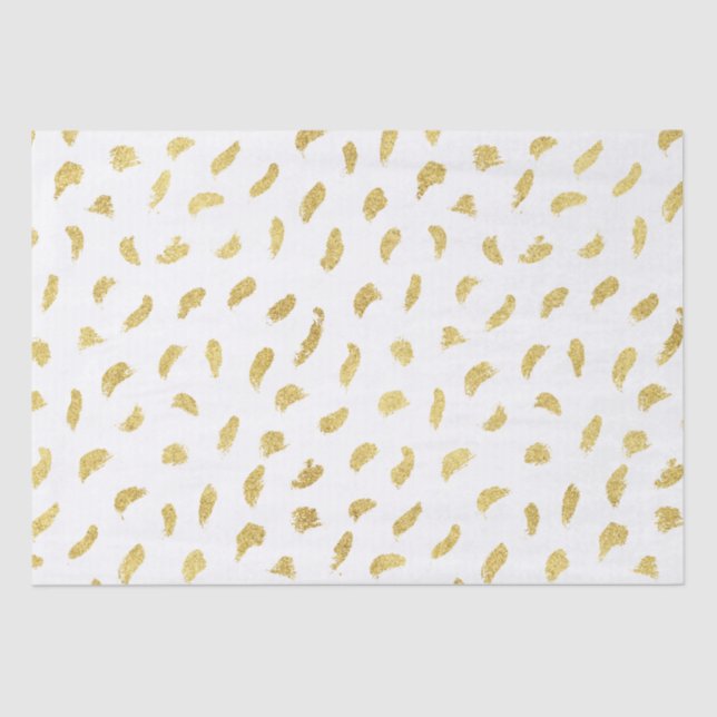 Papel De Seda Abstrato Branco Dourado e bonito (Frente )