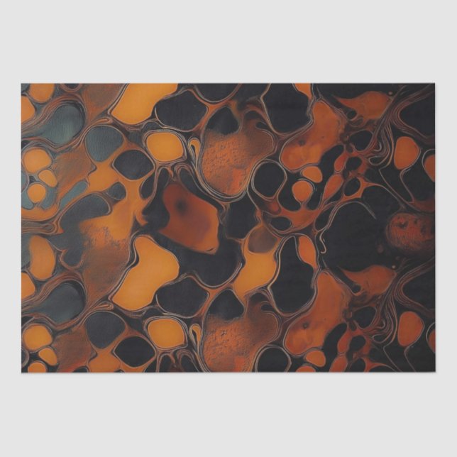 Papel De Seda Abstrato Brown & Black Texture TortoiseShell (Frente )