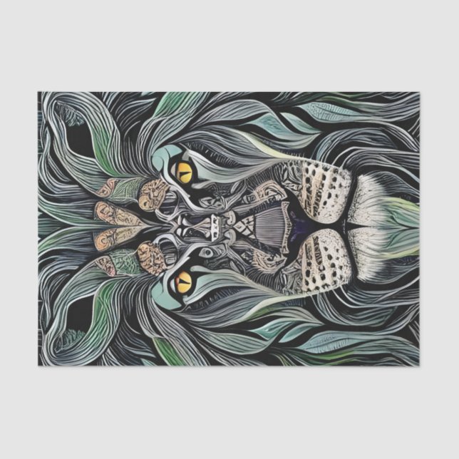 Papel De Seda Abstrato Chique King Lion (Frente )