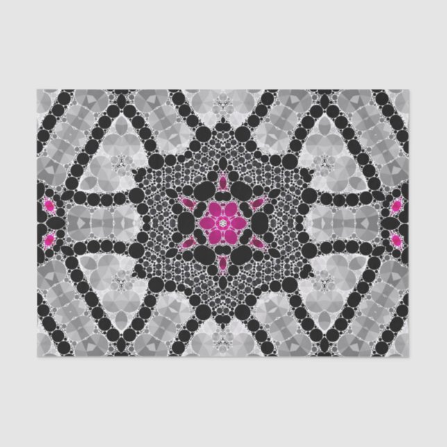 Papel De Seda Abstrato da flor de Bling (Frente )