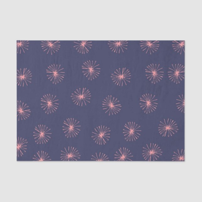 Papel De Seda Abstrato Dandelions Purple (Frente )
