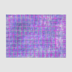 Papel De Seda Abstrato das Linhas de Grade Rosa e Roxo Modernas