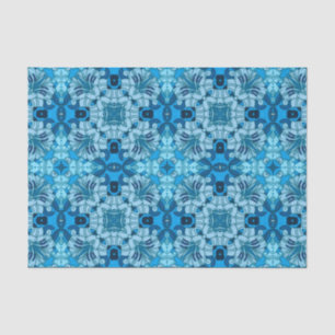 Papel De Seda Abstrato de Aquarela Azul Denim Floral