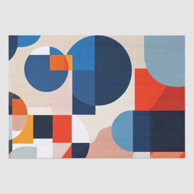 Papel De Seda Abstrato de Arte Geométrica do Meio século Escandi (Frente )