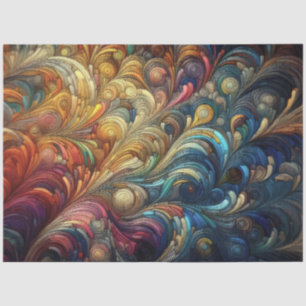 Papel De Seda Abstrato de Desenho de Pastel Colorida Orgânica