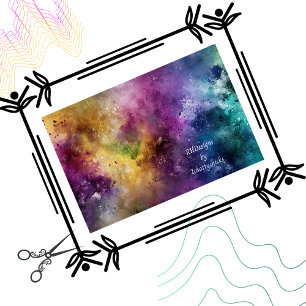 Papel De Seda Abstrato de dissociação Mídia mista Amarelo roxo V