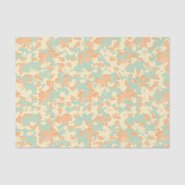 PAPEL DE SEDA ABSTRATO DE LARANJA AMARELO VERDE (Frente )