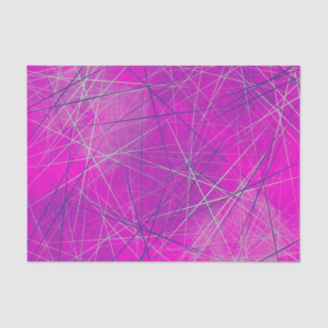 Papel De Seda Abstrato de Linhas de Rede Puro n-Rosa (Frente )