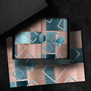 Papel De Seda Abstrato de luxo   Blush Rosa Dourado e Teatro Geo
