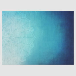 Papel De Seda Abstrato de Mandala Azul bonito