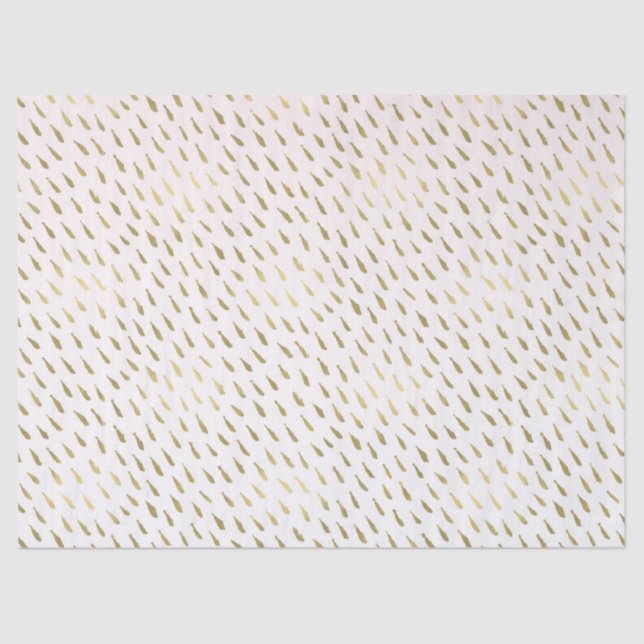 Papel De Seda Abstrato de Mão Branca Dourada e Rosa (Frente )